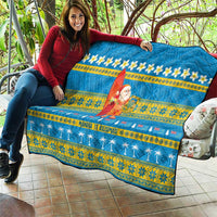 Tuvalu Christmas Quilt Cute Santa Manuia te Kilisimasi - Polynesian Pride