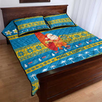 Tuvalu Christmas Quilt Bed Set Cute Santa Manuia te Kilisimasi - Polynesian Pride