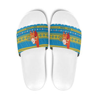 Tuvalu Christmas Slide Sandals Cute Santa Manuia te Kilisimasi - Polynesian Pride