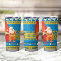 Tuvalu Christmas Tumbler Cup Cute Santa Manuia te Kilisimasi - Polynesian Pride