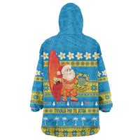Tuvalu Christmas Wearable Blanket Hoodie Cute Santa Manuia te Kilisimasi - Polynesian Pride