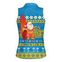 Tuvalu Christmas Women Sleeveless Polo Shirt Cute Santa Manuia te Kilisimasi - Polynesian Pride