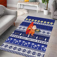 Nauru Christmas Area Rug Cute Santa Coat Of Arms Merry Xmas - Polynesian Pride