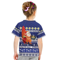 Nauru Christmas Kid T Shirt Cute Santa Coat Of Arms Merry Xmas - Polynesian Pride