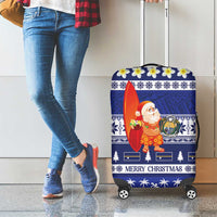 Nauru Christmas Luggage Cover Cute Santa Coat Of Arms Merry Xmas - Polynesian Pride