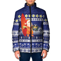 Nauru Christmas Padded Jacket Cute Santa Coat Of Arms Merry Xmas - Polynesian Pride