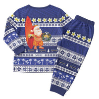 Nauru Christmas Pajama Set Cute Santa Coat Of Arms Merry Xmas - Polynesian Pride