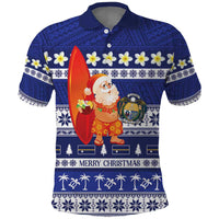 Nauru Christmas Polo Shirt Cute Santa Coat Of Arms Merry Xmas - Polynesian Pride