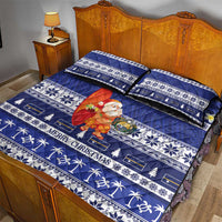 Nauru Christmas Quilt Bed Set Cute Santa Coat Of Arms Merry Xmas - Polynesian Pride