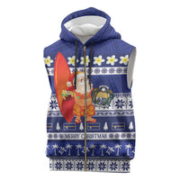 Nauru Christmas Sleeveless Zip Hoodie Cute Santa Coat Of Arms Merry Xmas - Polynesian Pride
