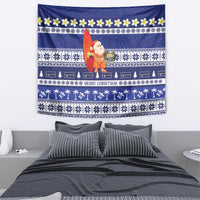 Nauru Christmas Tapestry Cute Santa Coat Of Arms Merry Xmas - Polynesian Pride
