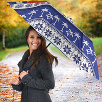 Nauru Christmas Umbrella Cute Santa Coat Of Arms Merry Xmas - Polynesian Pride