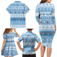 FSM Christmas Family Matching Long Sleeve Bodycon Dress and Hawaiian Shirt Merry Xmas Federated States of Micronesia - Polynesian Pride