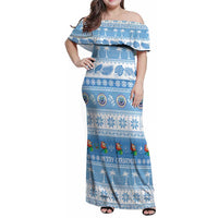 FSM Christmas Family Matching Off Shoulder Maxi Dress and Hawaiian Shirt Merry Xmas Federated States of Micronesia - Polynesian Pride
