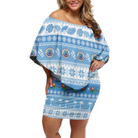 FSM Christmas Off Shoulder Short Dress Merry Xmas Federated States of Micronesia - Polynesian Pride