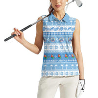 FSM Christmas Women Sleeveless Polo Shirt Merry Xmas Federated States of Micronesia - Polynesian Pride