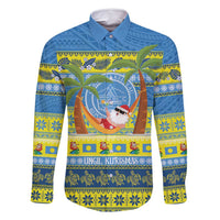 Palau Christmas Family Matching Off Shoulder Short Dress and Hawaiian Shirt Chilling Santa Ungil Kurismas - Polynesian Pride