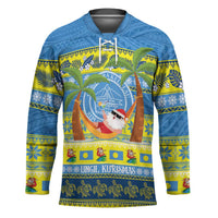 Palau Christmas Hockey Jersey Chilling Santa Ungil Kurismas LT14 Unisex Yellow - Polynesian Pride