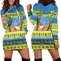 Palau Christmas Hoodie Dress Chilling Santa Ungil Kurismas - Polynesian Pride