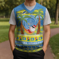 Palau Christmas Knitted V-Neck Vest Chilling Santa Ungil Kurismas - Polynesian Pride