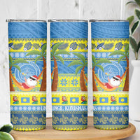 Palau Christmas Skinny Tumbler Chilling Santa Ungil Kurismas - Polynesian Pride