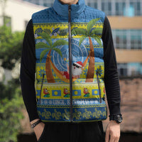 Palau Christmas Sleeveless Puffer Jacket Chilling Santa Ungil Kurismas - Polynesian Pride
