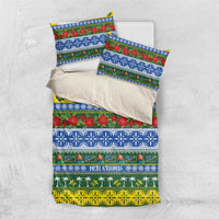 Solomon Islands Christmas Bedding Set The Solomons Melanesian Meri Krismas - Polynesian Pride