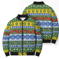 Solomon Islands Christmas Bomber Puffer Jacket The Solomons Melanesian Meri Krismas - Polynesian Pride