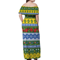 Solomon Islands Christmas Off Shoulder Maxi Dress The Solomons Melanesian Meri Krismas - Polynesian Pride