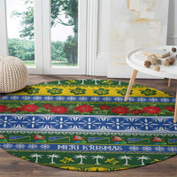Solomon Islands Christmas Round Carpet The Solomons Melanesian Meri Krismas - Polynesian Pride