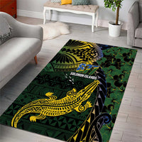 Solomon Islands Area Rug 677 Proud Crocodile Melanesian Pattern - Polynesian Pride