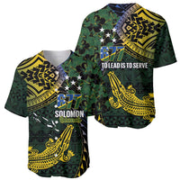 Solomon Islands Baseball Jersey 677 Proud Crocodile Melanesian Pattern - Polynesian Pride