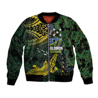 Solomon Islands Bomber Jacket 677 Proud Crocodile Melanesian Pattern - Polynesian Pride