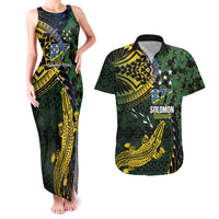 Solomon Islands Couples Matching Tank Maxi Dress and Hawaiian Shirt 677 Proud Crocodile Melanesian Pattern - Polynesian Pride
