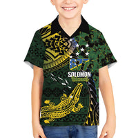 Solomon Islands Kid Hawaiian Shirt 677 Proud Crocodile Melanesian Pattern - Polynesian Pride