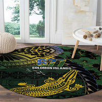 Solomon Islands Round Carpet 677 Proud Crocodile Melanesian Pattern - Polynesian Pride