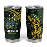 Solomon Islands Tumbler Cup 677 Proud Crocodile Melanesian Pattern - Polynesian Pride