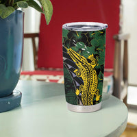 Solomon Islands Tumbler Cup 677 Proud Crocodile Melanesian Pattern - Polynesian Pride