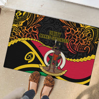 Vanuatu Unity Day Rubber Doormat 29 November Coat Of Arms With Flag Style LT14 - Polynesian Pride