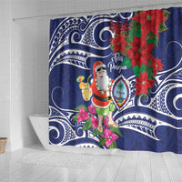 Guam Christmas Shower Curtain Poinsettia With Bougainvillea - Felis Pasgua!