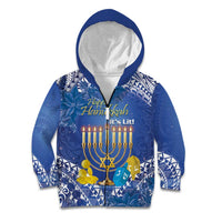 Personalised Hanukkah Jewish Festival Kid Hoodie It's Lit - Polynesian Pattern