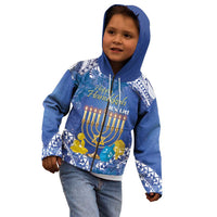 Personalised Hanukkah Jewish Festival Kid Hoodie It's Lit - Polynesian Pattern