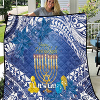 Hanukkah Jewish Festival Quilt It's Lit - Polynesian Pattern