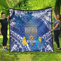 Hanukkah Jewish Festival Quilt It's Lit - Polynesian Pattern