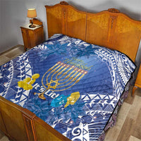 Hanukkah Jewish Festival Quilt It's Lit - Polynesian Pattern