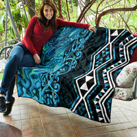 Turquoise Aotearoa Quilt Taniko Motifs With Paua Shell Kowhaiwhai