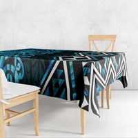Turquoise Aotearoa Tablecloth Taniko Motifs With Paua Shell Kowhaiwhai