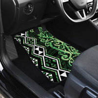 Green Aotearoa Car Mats Taniko Motifs With Paua Shell Kowhaiwhai