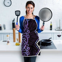 Purple Aotearoa Apron Taniko Motifs With Paua Shell Kowhaiwhai - Polynesian Pride