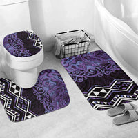 Purple Aotearoa Bathroom Set Taniko Motifs With Paua Shell Kowhaiwhai - Polynesian Pride